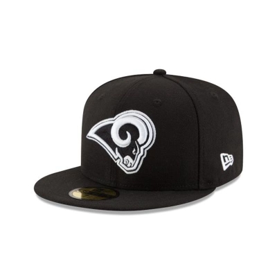 Black Los Angeles Rams Hat - New Era NFL 59FIFTY Fitted Caps USA7526190